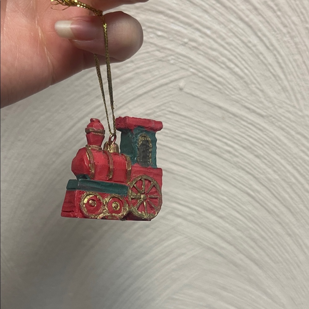 Red and Gold Train Ornament